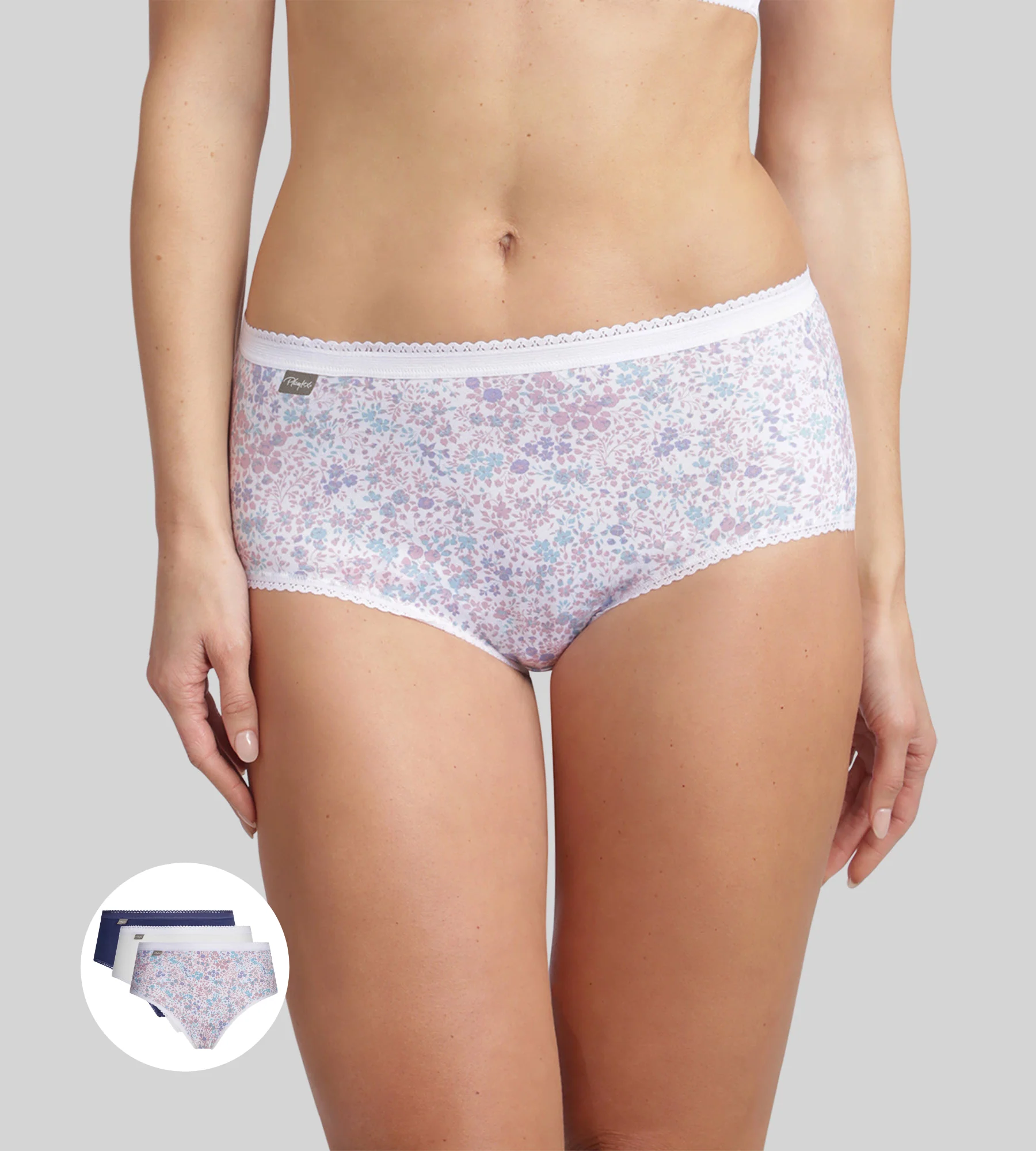 Pacco di 3 slip lavanda Cotone Stretch