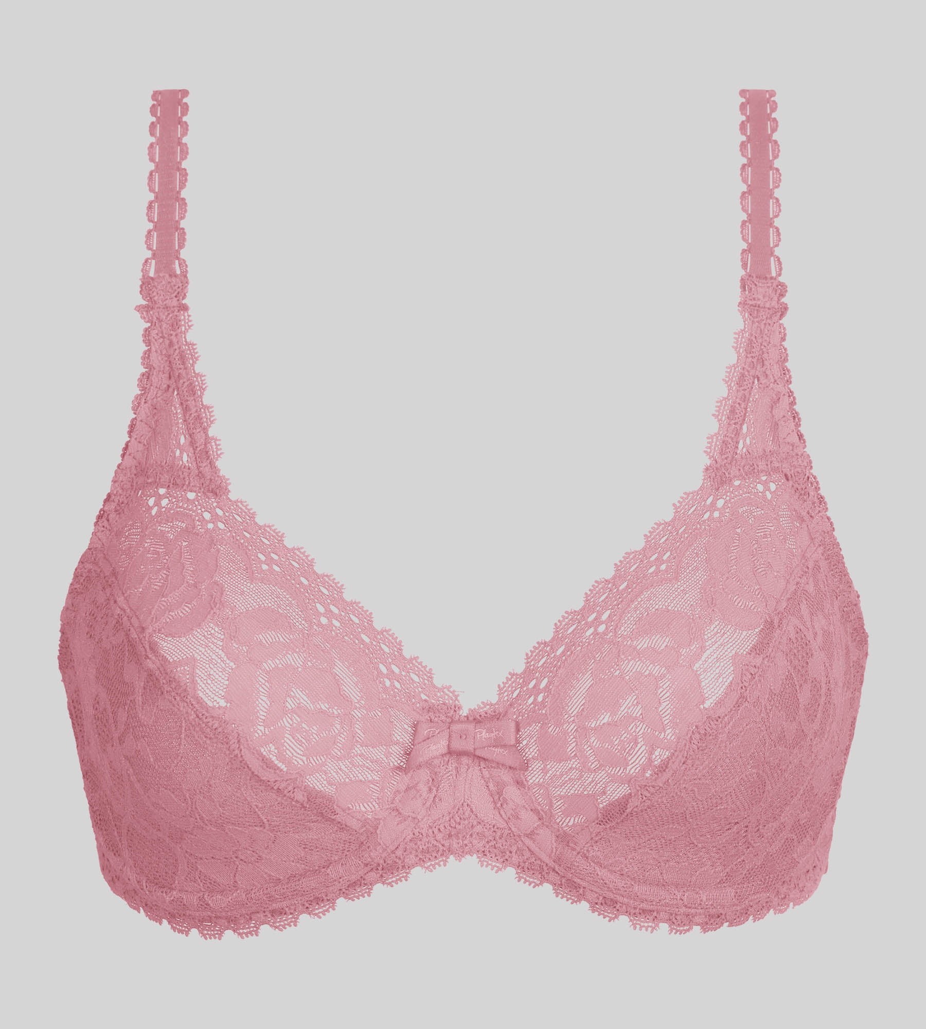 Reggiseno a balconcino con ferretto rosa orchidea Flowery Lace Riciclato - Image 5