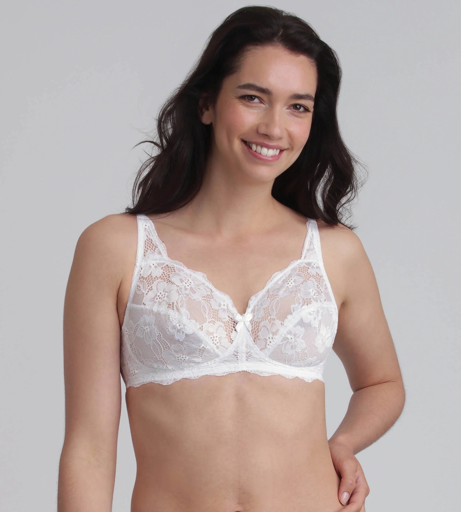 Reggiseno balconcino senza ferretto bianco Essential Elegance