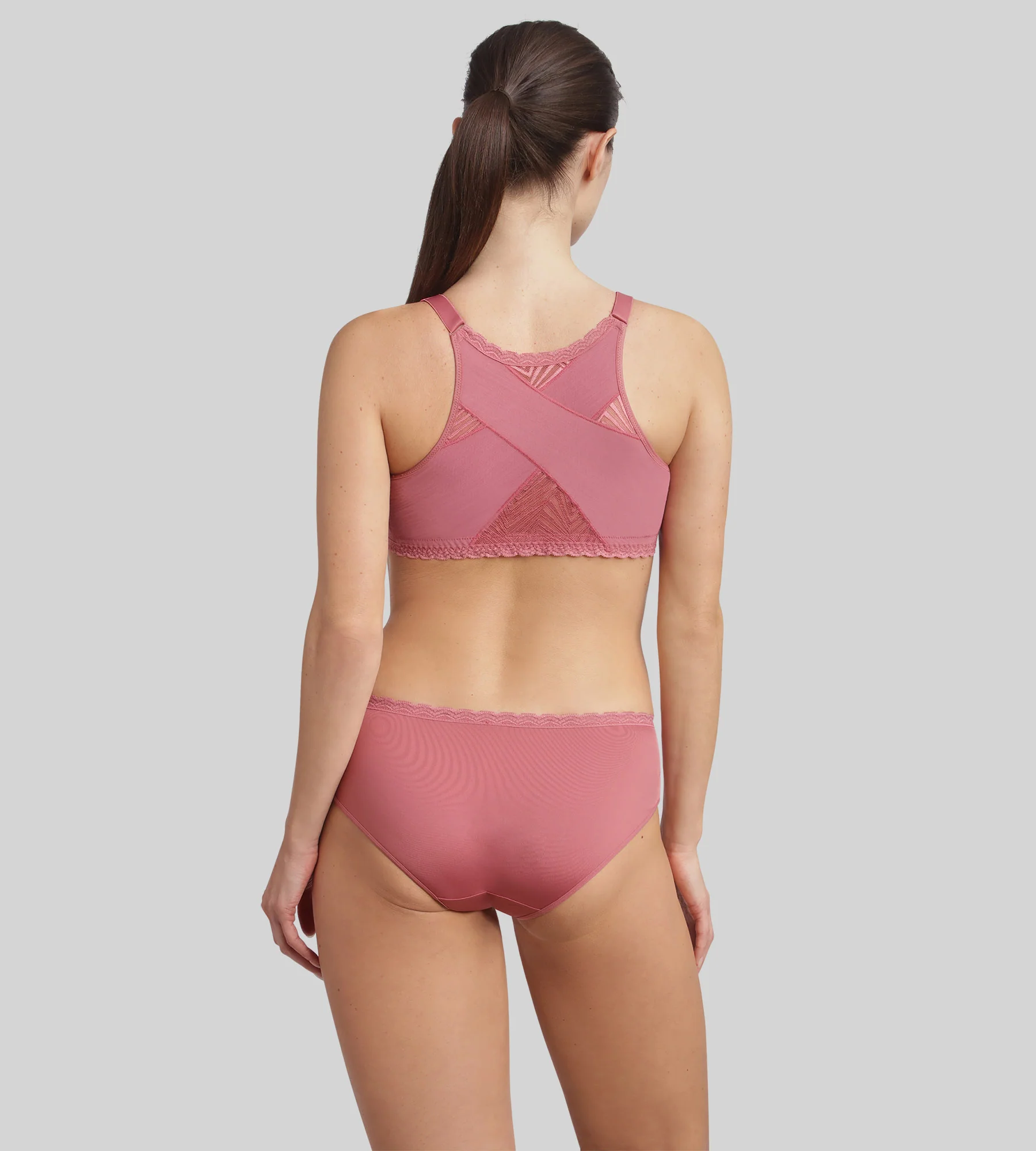 Reggiseno con apertura frontale senza ferretto rosa Ideal Posture - Image 4