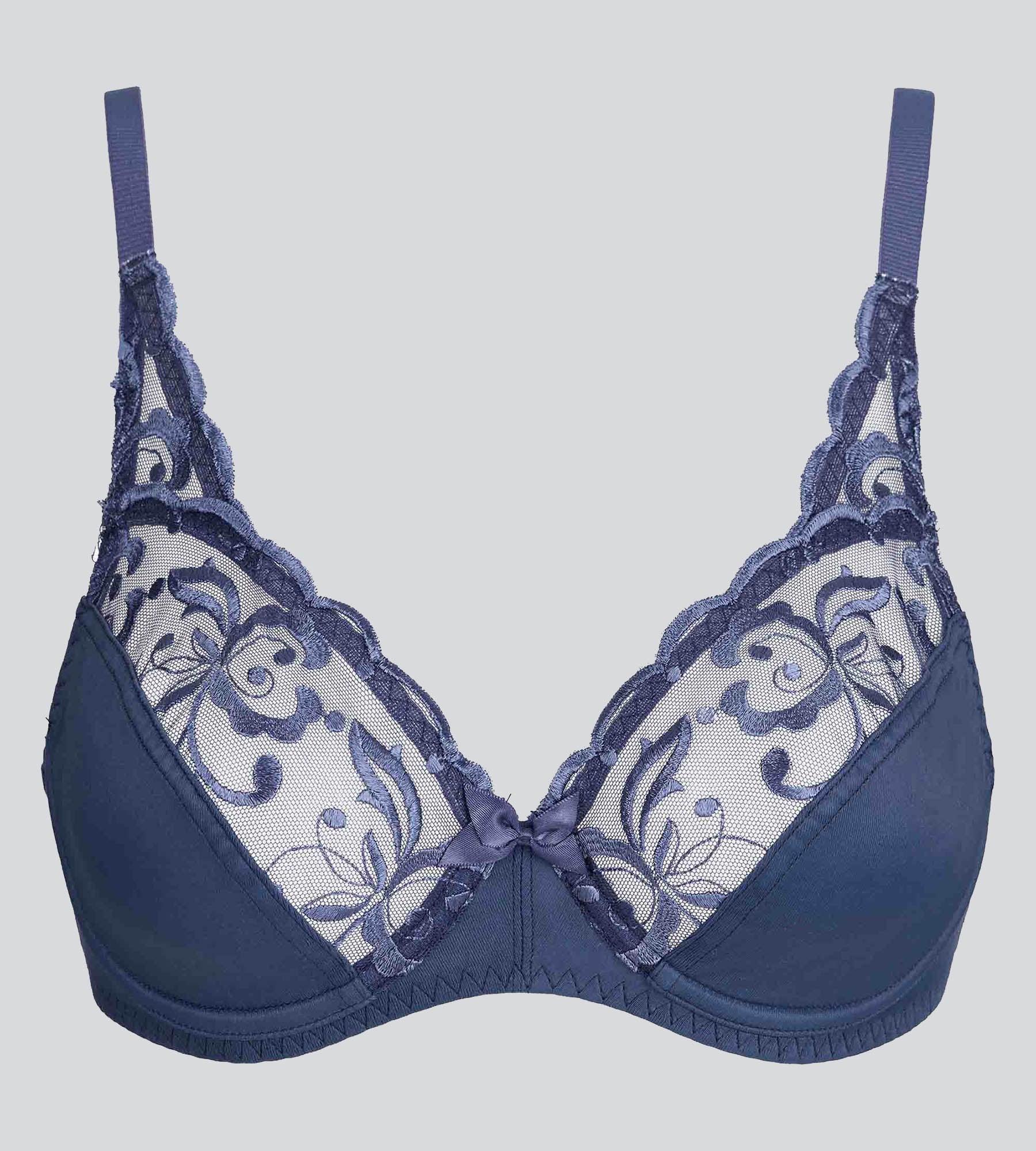 Reggiseno con ferretto blu cobalto Essential Elegance Embroidery - Image 5