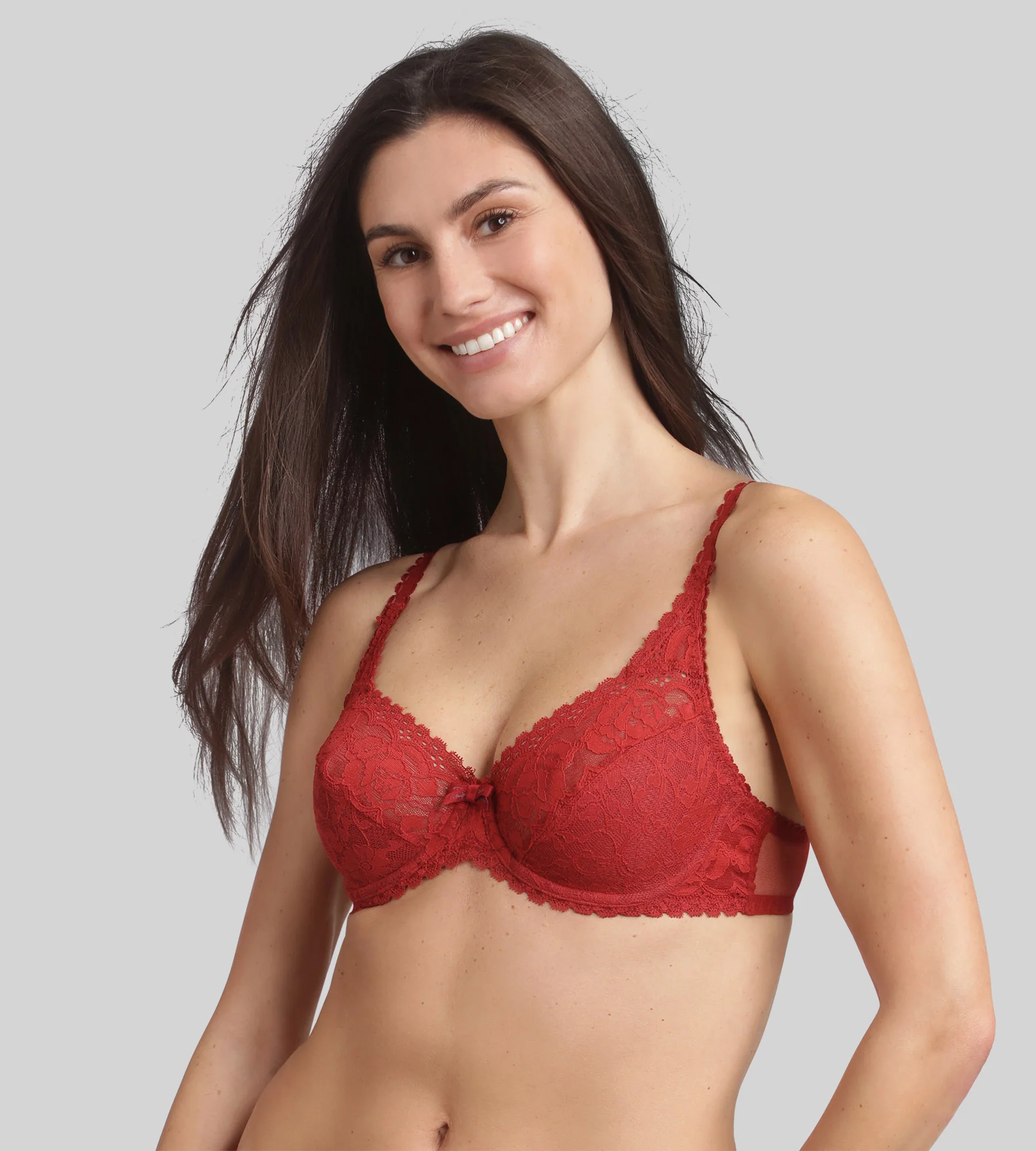 Reggiseno con ferretto rosso velluto Flowery Lace Riciclato