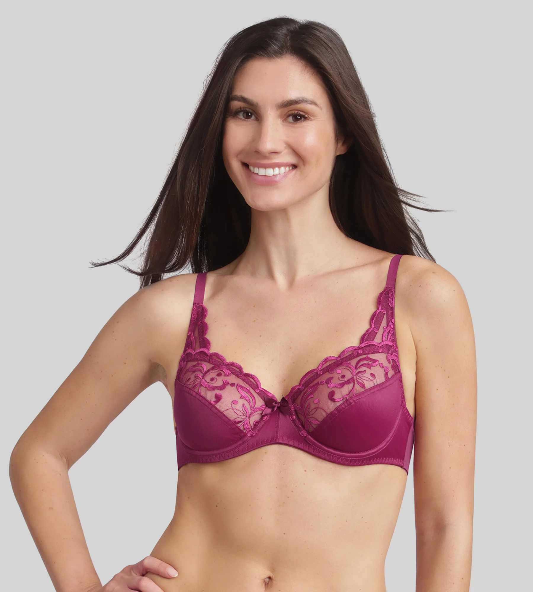 Reggiseno con ferretto viola imperiale Essential Elegance Embroidery
