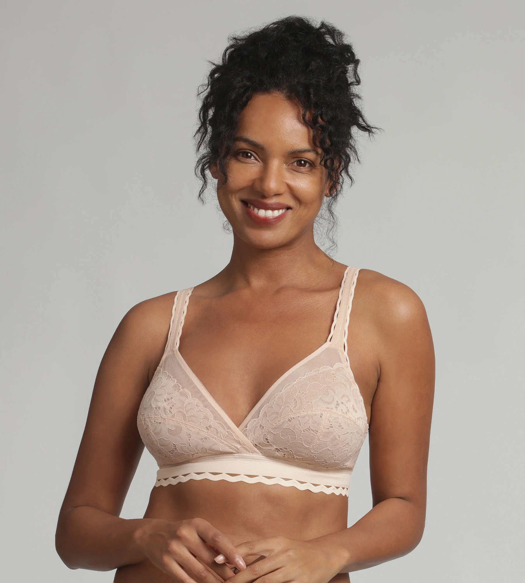 Reggiseno senza ferretto beige Criss Cross Femminile Riciclato