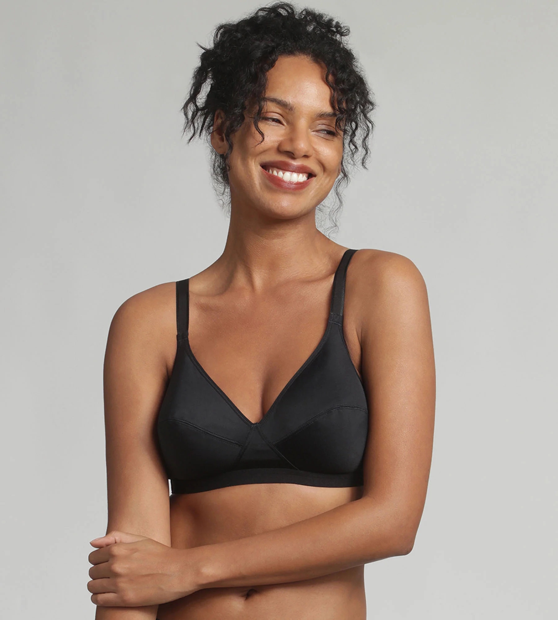 Reggiseno senza ferretto nero Criss Cross Microfibra