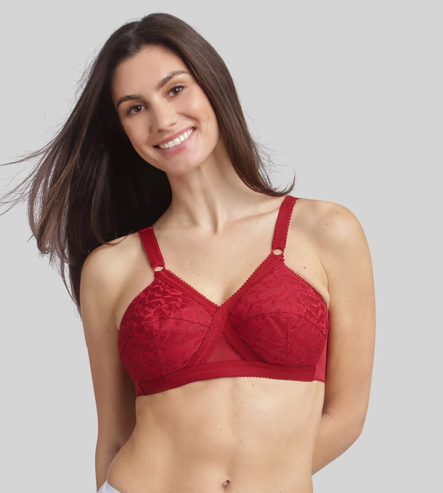 Reggiseno senza ferretto rosso velluto Criss Cross 556