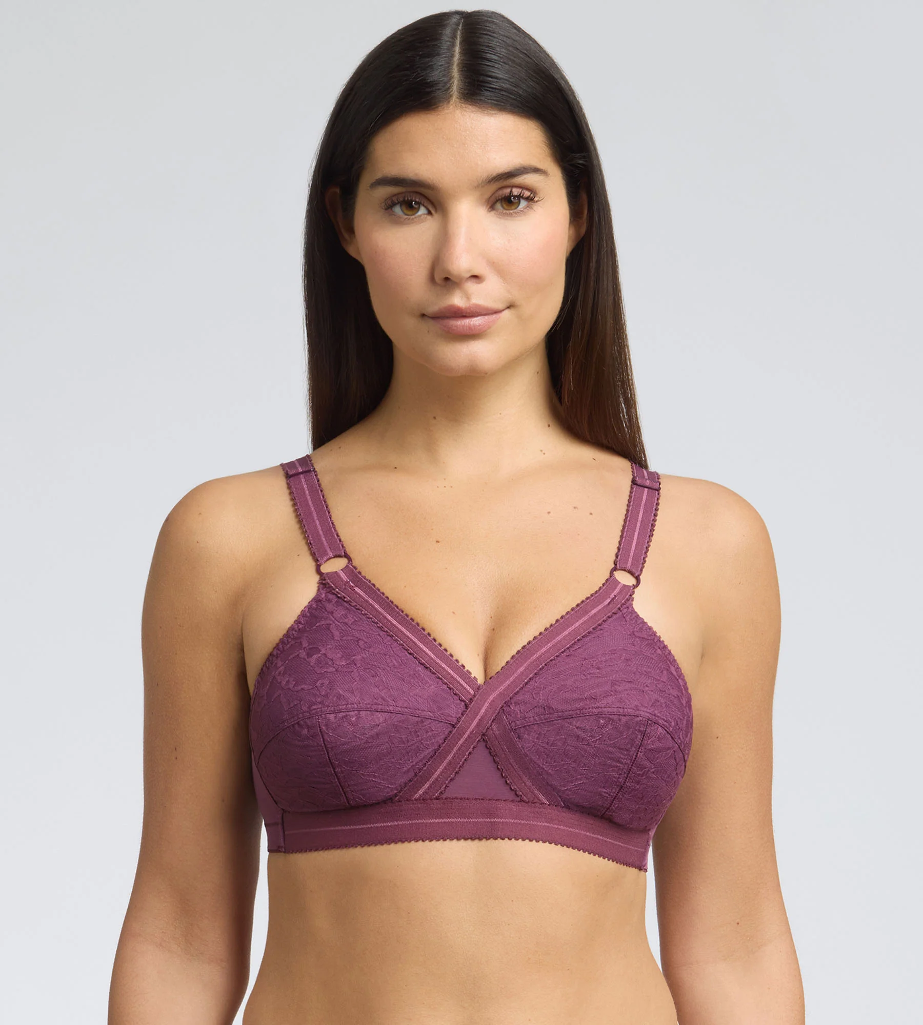Reggiseno senza ferretto viola Criss Cross 556