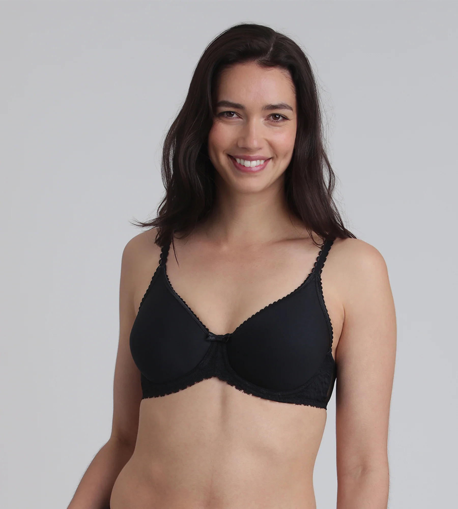 Reggiseno spacer con ferretto nero Flowery Lace Riciclato
