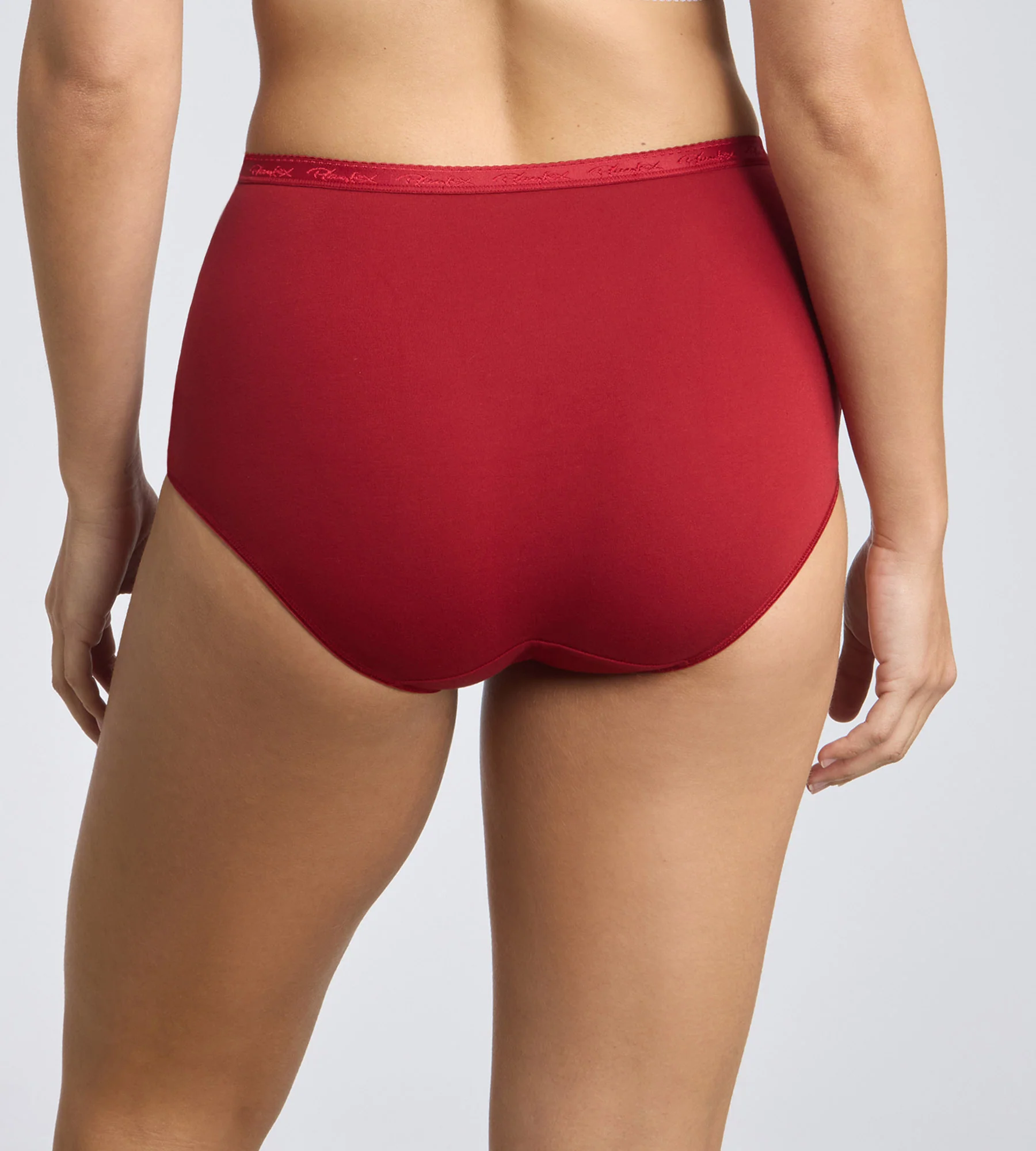 Set di 3 slip a vita alta rosso, viola e stampa floreale Cotone Bio - Image 2