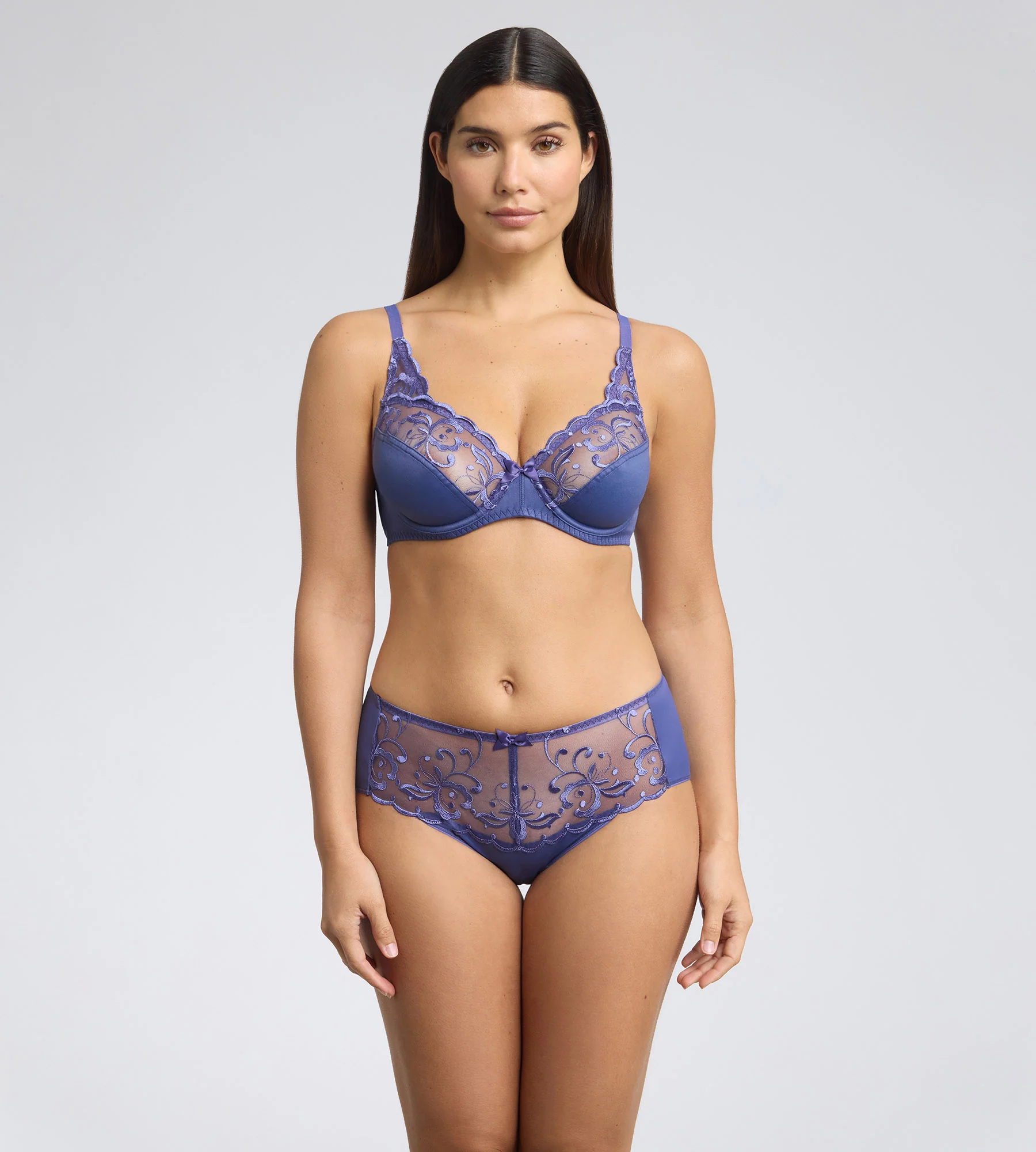 Slip blu cobalto Essential Elegance Embroidery - Image 3
