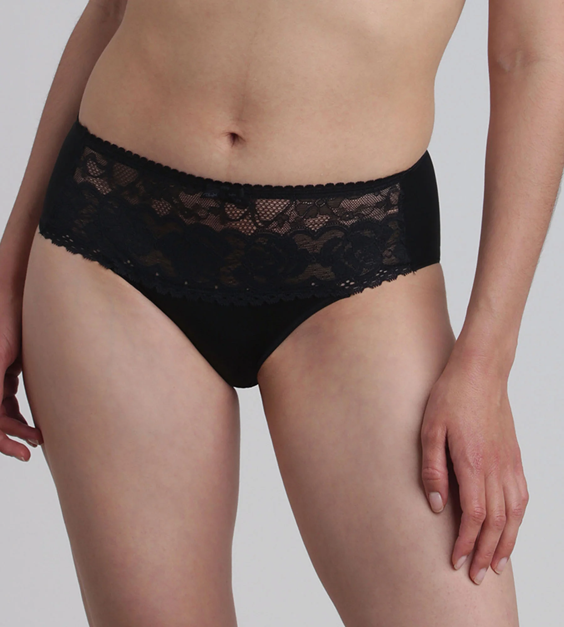 Slip nero Flowery Lace Riciclato