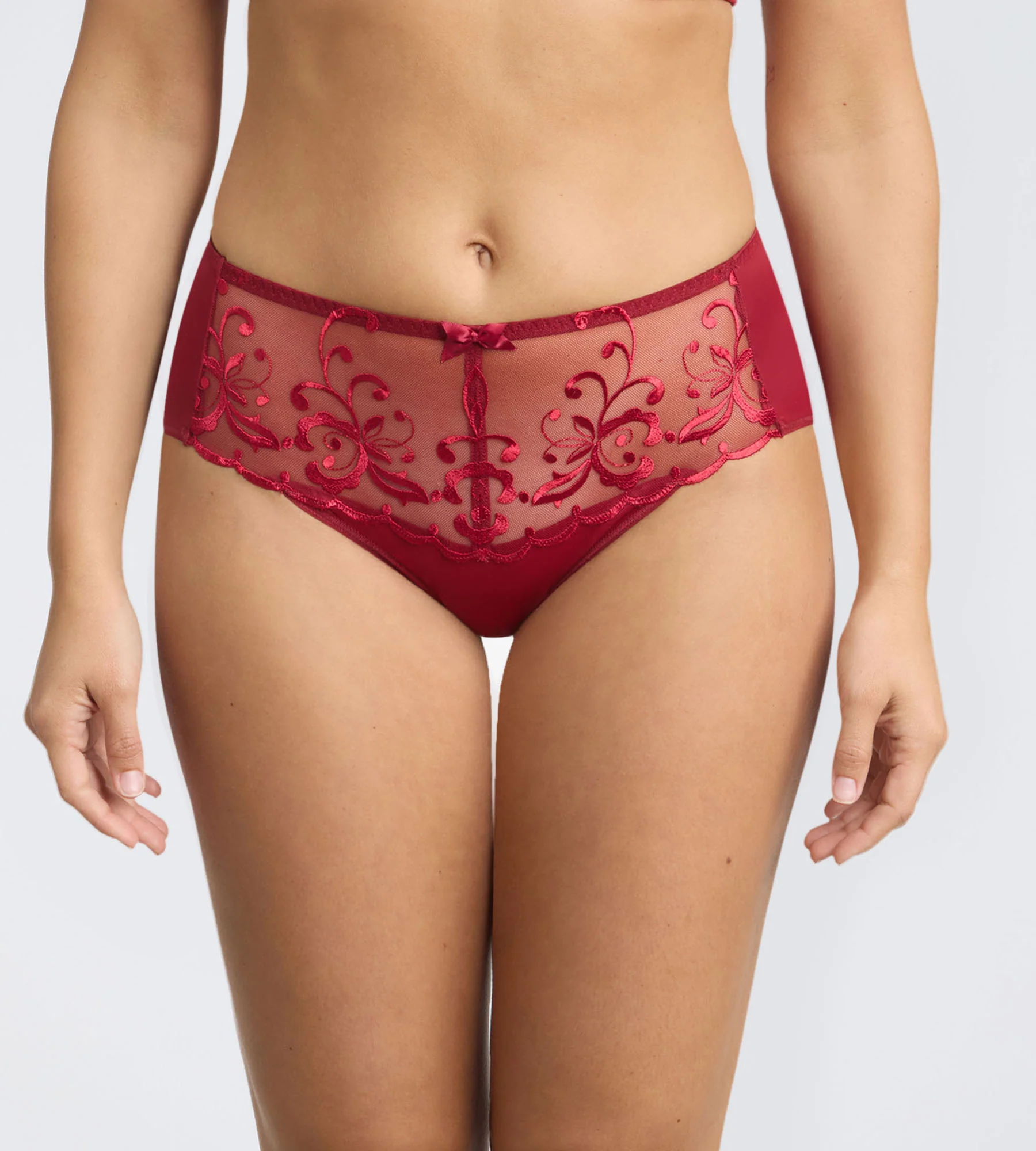 Slip rosso velluto Essential Elegance Embroidery
